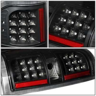 D-Motoring - Tail lights - Full LED - Black Housing - Clear Lens - Plug-n-Play - Pair - 09-14 Ford F-150 - 4