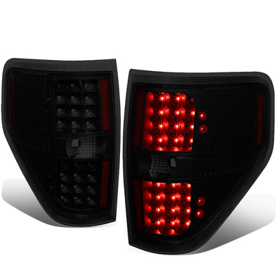 D-Motoring - Tail lights - Full LED - Black Housing - Smoked Lens - Plug-n-Play - Pair - 09-14 Ford F-150 - 1