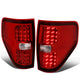D-Motoring - Tail lights - Full LED - Chrome Housing - Red Lens - Plug-n-Play - Pair - 09-14 Ford F-150 - 1