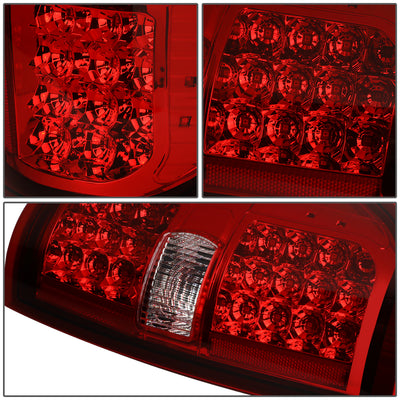 D-Motoring - Tail lights - Full LED - Chrome Housing - Red Lens - Plug-n-Play - Pair - 09-14 Ford F-150 - 4