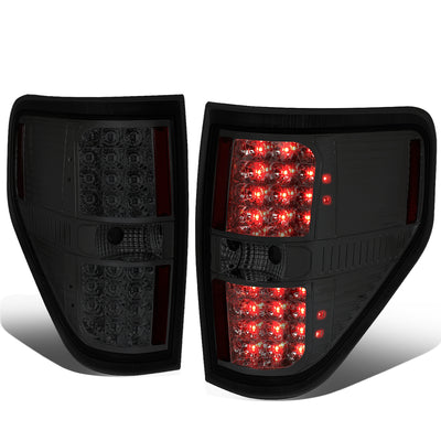D-Motoring - Tail lights - Full LED - Chrome Housing - Smoked Lens - Plug-n-Play - Pair - 09-14 Ford F-150 - 1