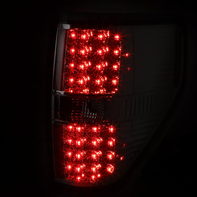 D-Motoring - Tail lights - Full LED - Chrome Housing - Smoked Lens - Plug-n-Play - Pair - 09-14 Ford F-150 - 3