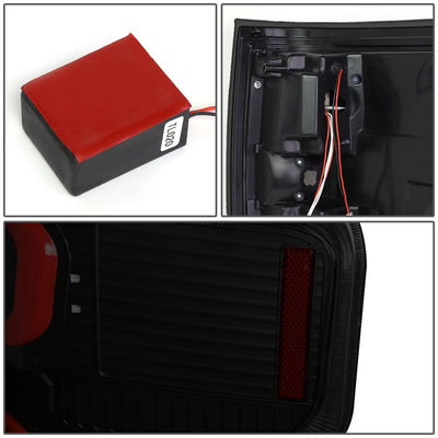 D-Motoring - Tail lights - Dual Red LED C-Bar - Black Housing - Smoked Lens - Plug-n-Play - Pair - 09-14 Ford F-150 - 5