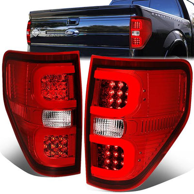 Dual Red LED C-Bar Tail Lights (Red)<br>09-14 Ford F150