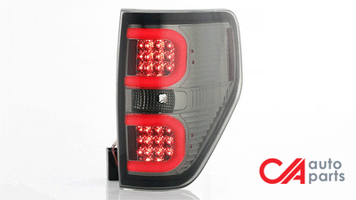 Dual Red LED C-Bar Tail Lights (Smoked)<br>09-14 Ford F150