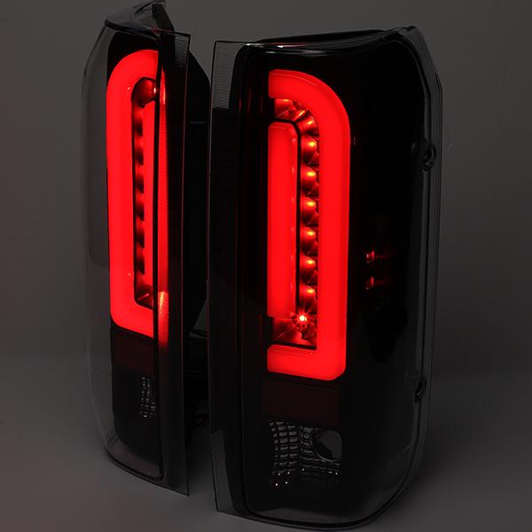 90-97 Ford F150 F250 Bronco Tail Lights - 3D Led Bar - Clear Lens - Pair - TL-F15094-LED-3D-BK-CL - 3