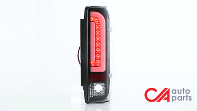 Dual LED Tail Lights (Black)<br>90-97 Ford F150, F250, F350, Bronco