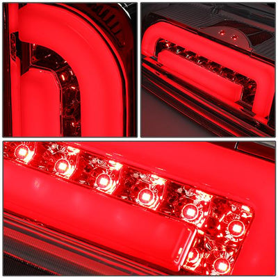 90-97 Ford F150 F250 Bronco Tail Lights - 3D Led Bar - Clear Lens - Pair - TL-F15094-LED-3D-CH-CL - 4