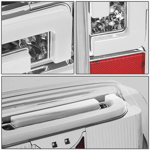 90-97 Ford F150 F250 Bronco Tail Lights - 3D Led Bar - Clear Lens - Pair - TL-F15094-LED-3D-CH-CL - 5
