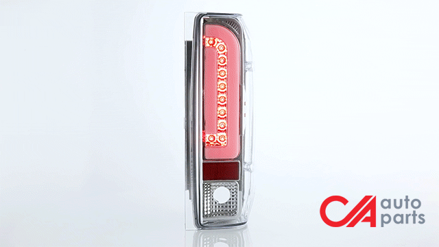 Dual LED Tail Lights (Clear)<br>90-97 Ford F150, F250, F350, Bronco