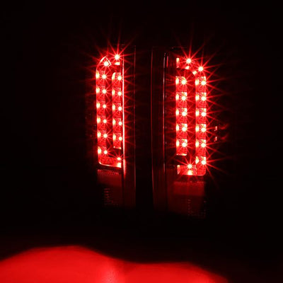 90-97 Ford F150 F250 Bronco Tail Lights - Full LED - Clear Lens - Pair - TL-F15094-LED-BK-CL - 2