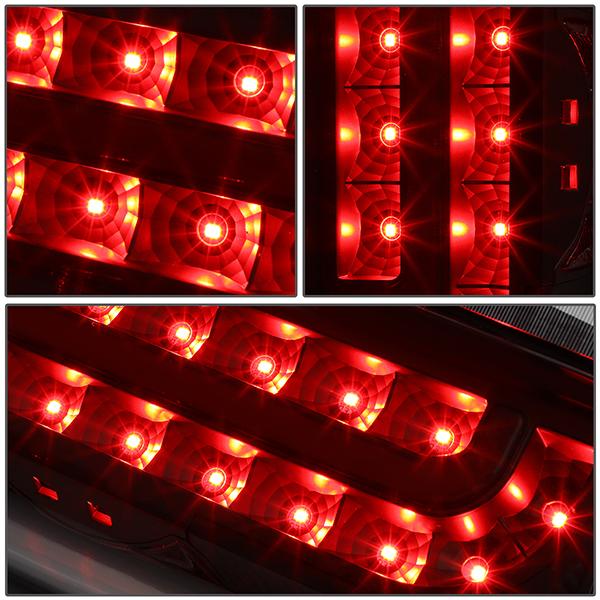 90-97 Ford F150 F250 Bronco Tail Lights - Full LED - Clear Lens - Pair - TL-F15094-LED-BK-CL - 4