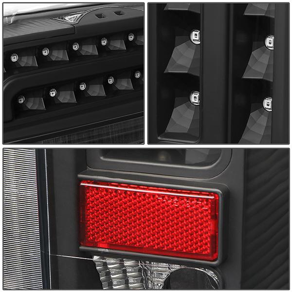 90-97 Ford F150 F250 Bronco Tail Lights - Full LED - Clear Lens - Pair - TL-F15094-LED-BK-CL - 5