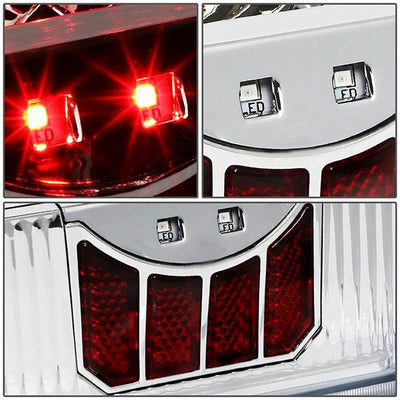 90-97 Ford F150 F250 Bronco Tail Lights - Full LED - Clear Lens - Pair - TL-F15094-LED-CH-CL - 7