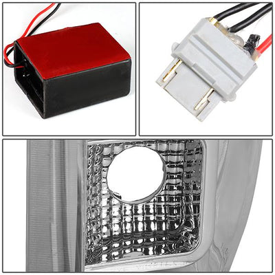 90-97 Ford F150 F250 Bronco Tail Lights - Full LED - Clear Lens - Pair - TL-F15094-LED-CH-CL - 8