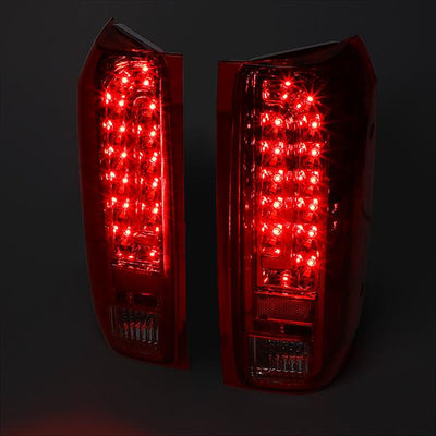90-97 Ford F150 F250 Bronco Tail Lights - Full LED - Red lens - Pair - TL-F15094-LED-CH-RD - 3