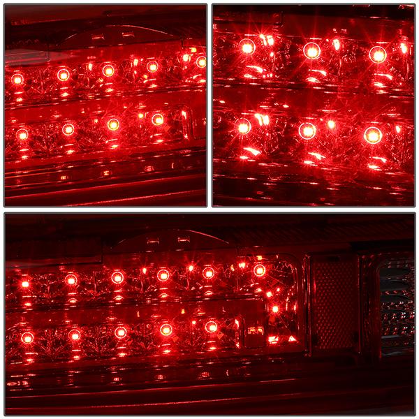 90-97 Ford F150 F250 Bronco Tail Lights - Full LED - Red lens - Pair - TL-F15094-LED-CH-RD - 5