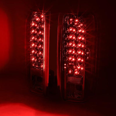 90-97 Ford F150 F250 Bronco Tail Lights - Full LED - Smoked Lens - Pair - TL-F15094-LED-CH-SM - 3