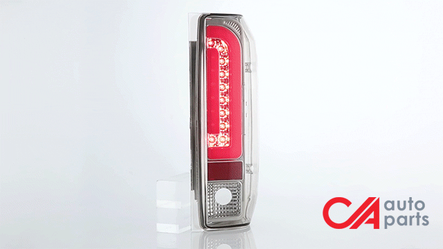 Dual Red LED Tail Lights (Clear)<br>90-97 Ford F150, F250, F350, Bronco