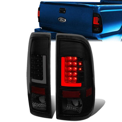 LED L-Bar Brake Tail Lights (Tinted)<br>97-07 Ford F250-F550 Super Duty