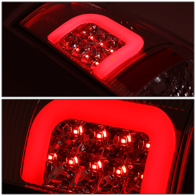 D-Motoring - Tail lights - C-Shape 3D LED - Chrome Housing - Clear Lens - Plug-n-Play - Pair - Ford F-150 / F-150 Heritage / F-250 SD / F350 SD / F-450 SD / F-550 SD - 3