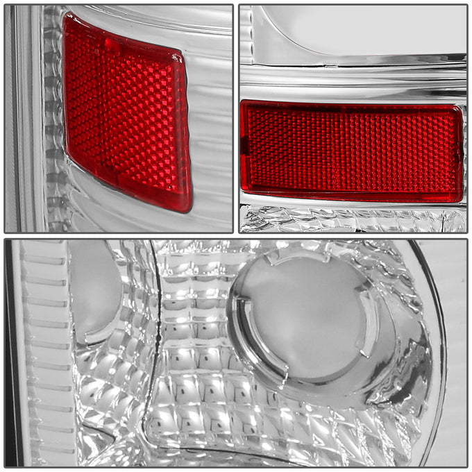 D-Motoring - Tail lights - C-Shape 3D LED - Chrome Housing - Clear Lens - Plug-n-Play - Pair - Ford F-150 / F-150 Heritage / F-250 SD / F350 SD / F-450 SD / F-550 SD - 4