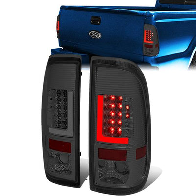 LED L-Bar Brake Tail Lights (Smoked)<br>97-07 Ford F250-F550 Super Duty