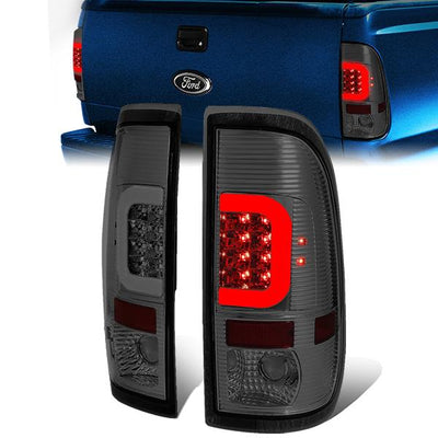 LED C-Bar Brake Tail Lights (Smoked)<br>97-07 Ford F250-F550 Super Duty