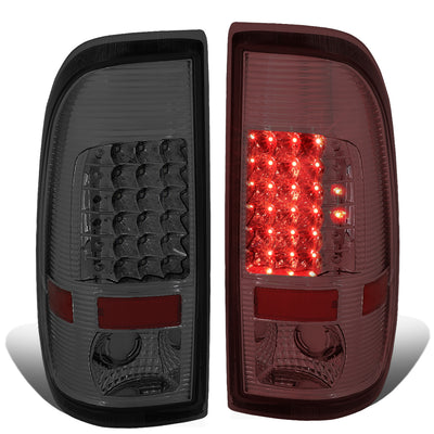 D-Motoring - Tail lights - LED - Chrome Housing - Smoked Lens - Plug-n-Play - Pair - Ford F-150 / F-150 Heritage / F-250 SD / F350 SD / F-450 SD / F-550 SD - 1