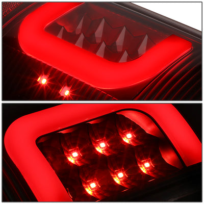 D-Motoring - Tail lights - Red C-Shape 3D LED - Black Housing - Clear Lens - Plug-n-Play - Pair - Ford F-150 / F-150 Heritage / F-250 SD / F350 SD / F-450 SD / F-550 SD - 3