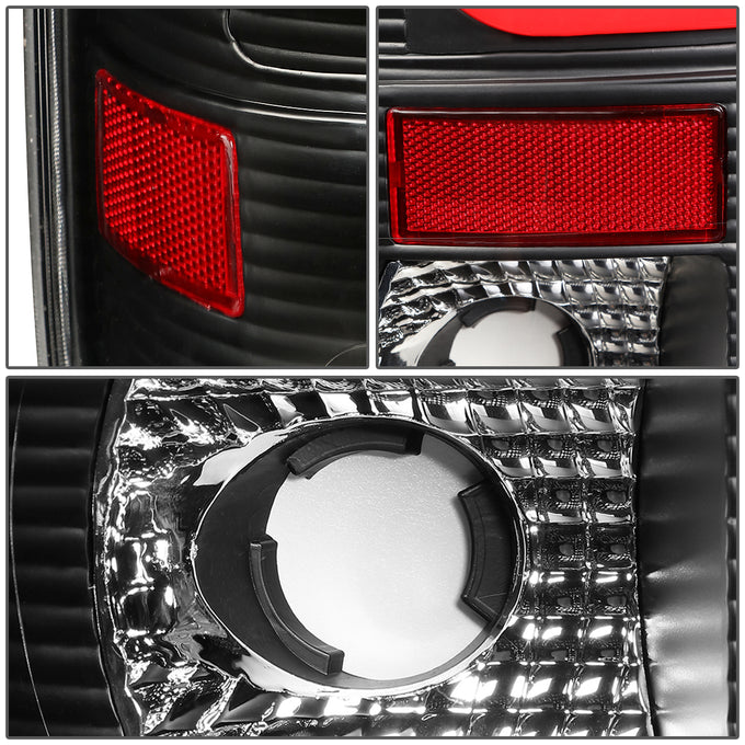 D-Motoring - Tail lights - Red C-Shape 3D LED - Black Housing - Clear Lens - Plug-n-Play - Pair - Ford F-150 / F-150 Heritage / F-250 SD / F350 SD / F-450 SD / F-550 SD - 4