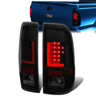 Red LED L-Bar Tail Lights (Tinted)<br>97-07 Ford F250-F550 Super Duty