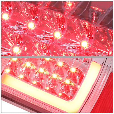 D-Motoring - Tail lights - Red LED L-Bar - Chrome Housing - Clear Lens - Plug-n-Play - Pair - Ford F-150 / F-150 Heritage / F-250 SD / F350 SD / F-450 SD / F-550 SD - 3