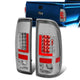 Red LED L-Bar Tail Lights (Clear)<br>97-07 Ford F250-F550 Super Duty