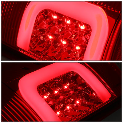 D-Motoring - Tail lights - Red C-Shape 3D LED - Chrome Housing - Red Lens - Plug-n-Play - Pair - Ford F-150 / F-150 Heritage / F-250 SD / F350 SD / F-450 SD / F-550 SD - 3
