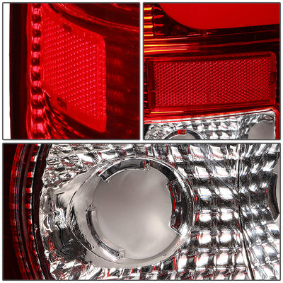 D-Motoring - Tail lights - Red C-Shape 3D LED - Chrome Housing - Red Lens - Plug-n-Play - Pair - Ford F-150 / F-150 Heritage / F-250 SD / F350 SD / F-450 SD / F-550 SD - 4
