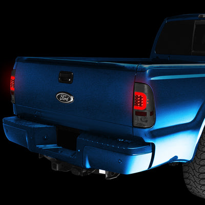 D-Motoring - Tail lights - Red C-Shape 3D LED - Chrome Housing - Smoked Lens - Plug-n-Play - Pair - Ford F-150 / F-150 Heritage / F-250 SD / F350 SD / F-450 SD / F-550 SD - 7