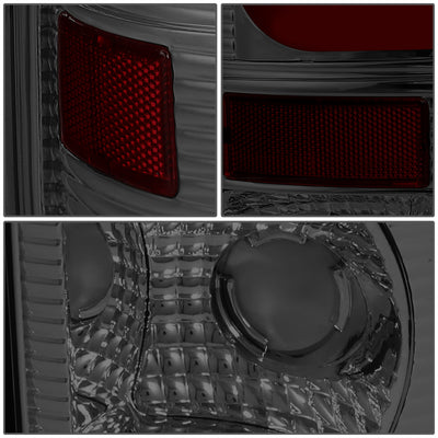 D-Motoring - Tail lights - Red C-Shape 3D LED - Chrome Housing - Smoked Lens - Plug-n-Play - Pair - Ford F-150 / F-150 Heritage / F-250 SD / F350 SD / F-450 SD / F-550 SD - 4