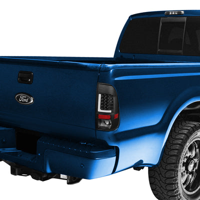 D-Motoring - Tail lights - 3D LED L-Bar - Black Housing - Clear Lens - Plug-n-Play - Pair - Ford F-250 SD / F350 SD / F-450 SD / F-550 SD / F-350 - 7