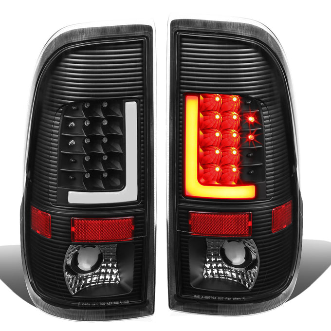 D-Motoring - Tail lights - 3D LED L-Bar - Black Housing - Clear Lens - Plug-n-Play - Pair - Ford F-250 SD / F350 SD / F-450 SD / F-550 SD / F-350 - 1
