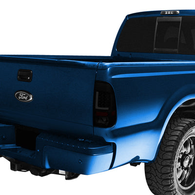 D-Motoring - Tail lights - 3D LED L-Bar - Black Housing - Smoked Lens - Plug-n-Play - Pair - Ford F-250 SD / F350 SD / F-450 SD / F-550 SD / F-350 - 7