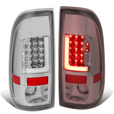 D-Motoring - Tail lights - 3D LED L-Bar - Chrome Housing - Clear Lens - Plug-n-Play - Pair - Ford F-250 SD / F350 SD / F-450 SD / F-550 SD / F-350 - 1