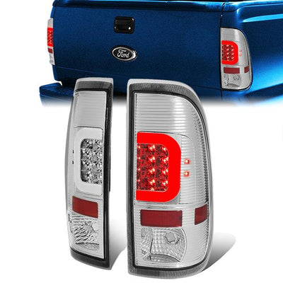 LED C-Bar Brake Tail Lights (Clear)<br>08-16 Ford F250-F550 Super Duty