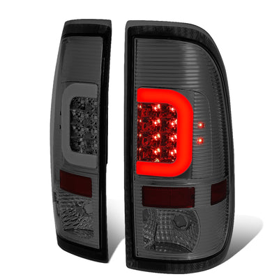 D-Motoring - Tail lights - C-Shape 3D LED - Chrome Housing - Smoked Lens - Plug-n-Play - Pair - Ford F-250 SD / F350 SD / F-450 SD / F-550 SD / F-350 - 1