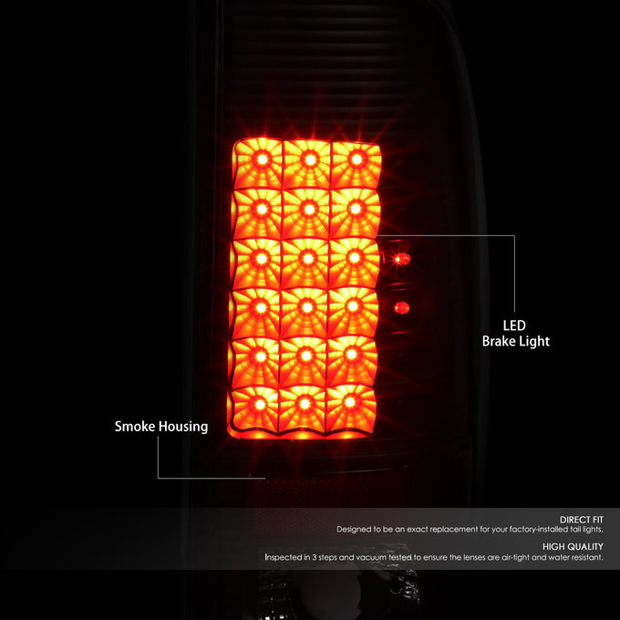 D-Motoring - Tail lights - LED - Black Housing - Smoked Lens - Plug-n-Play - Pair - Ford F-250 SD / F350 SD / F-450 SD / F-550 SD / F-350 / F-450 / F-550 - 2