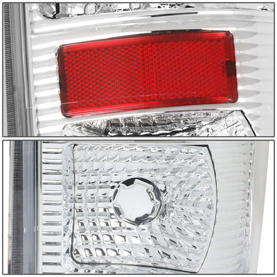 D-Motoring - Tail lights - LED - Chrome Housing - Clear Lens - Plug-n-Play - Pair - Ford F-250 SD / F350 SD / F-450 SD / F-550 SD / F-350 - 4