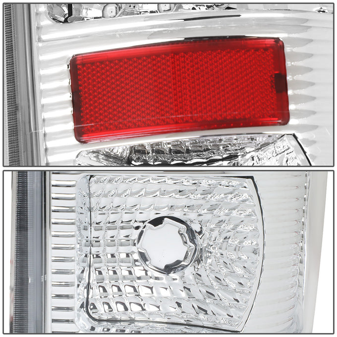 D-Motoring - Tail lights - LED - Chrome Housing - Clear Lens - Plug-n-Play - Pair - Ford F-250 SD / F350 SD / F-450 SD / F-550 SD / F-350 - 4