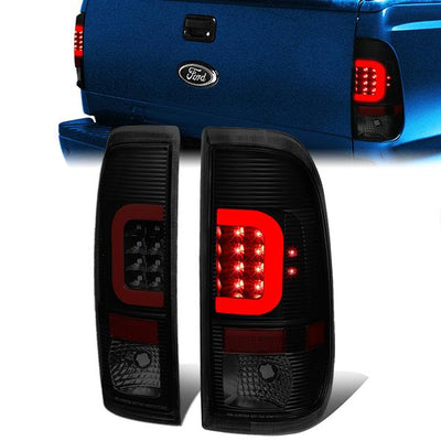 Red LED C-Bar Tail Lights (Tinted)<br>08-16 Ford F250-F550 Super Duty