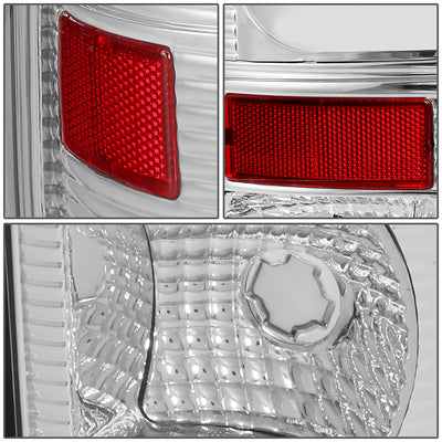 D-Motoring - Tail lights - Red C-Shape 3D LED - Chrome Housing - Clear Lens - Plug-n-Play - Pair - Ford F-250 SD / F350 SD / F-450 SD / F-550 SD / F-350 - 4