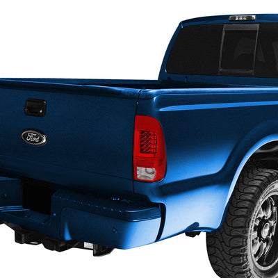 D-Motoring - Tail lights - Red LED L-Bar - Chrome Housing - Red Lens - Plug-n-Play - Pair - Ford F-250 SD / F350 SD / F-450 SD / F-550 SD / F-350 - 7